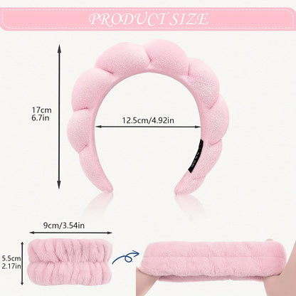 Plush Skincare Headband & Wristband Set – Soft, Absorbent & Perfect for Self-Care