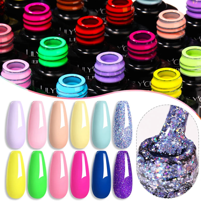 LILYCUTE 129-Color Gel Nail Polish – Salon-Quality