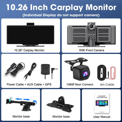 CarDisplay Pro Ultra™ - 10.26” 4K Smart Car Display w/ Dash Cam, GPS & Rearview Camera