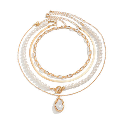 Baroque Pearl Layered Necklace Set: Elegance in Every Layer