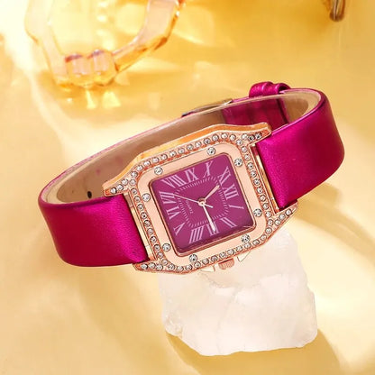 The Rose Red Luxe Collection: 6-Piece Gemstone Jewelry & Watch Set