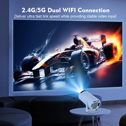 4K Ultra HD Smart Projector with Android 11, Dual WiFi & 180° Flex Design