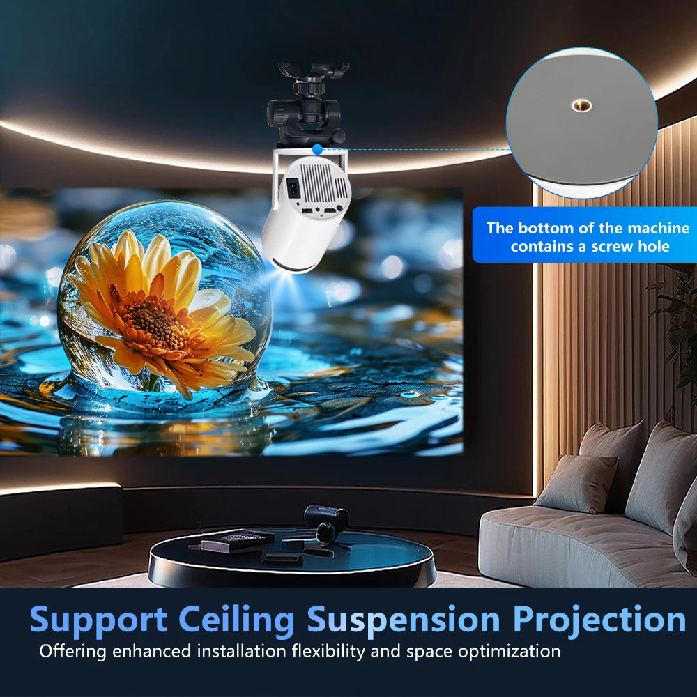 4K Ultra HD Smart Projector with Android 11, Dual WiFi & 180° Flex Design