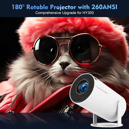 4K Ultra HD Smart Projector with Android 11, Dual WiFi & 180° Flex Design