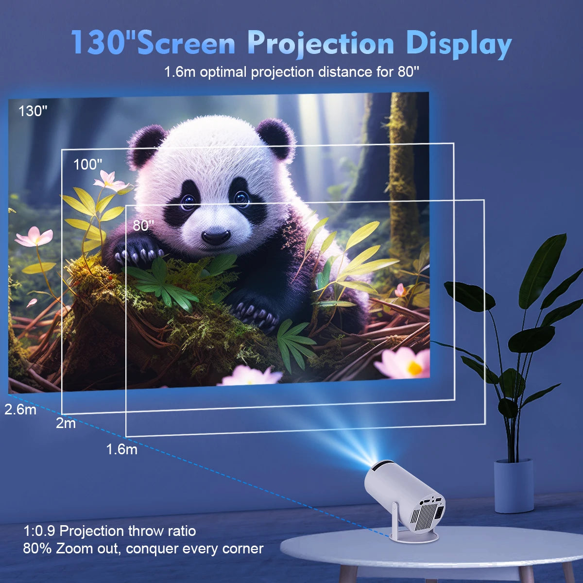 4K Ultra HD Smart Projector with Android 11, Dual WiFi & 180° Flex Design