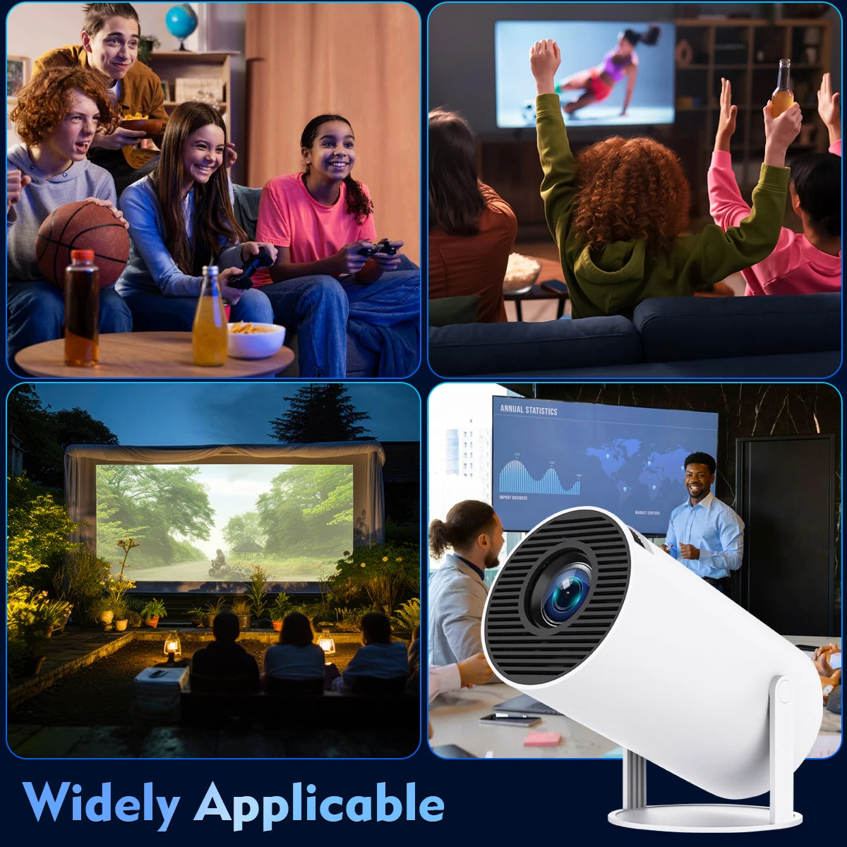 4K Ultra HD Smart Projector with Android 11, Dual WiFi & 180° Flex Design