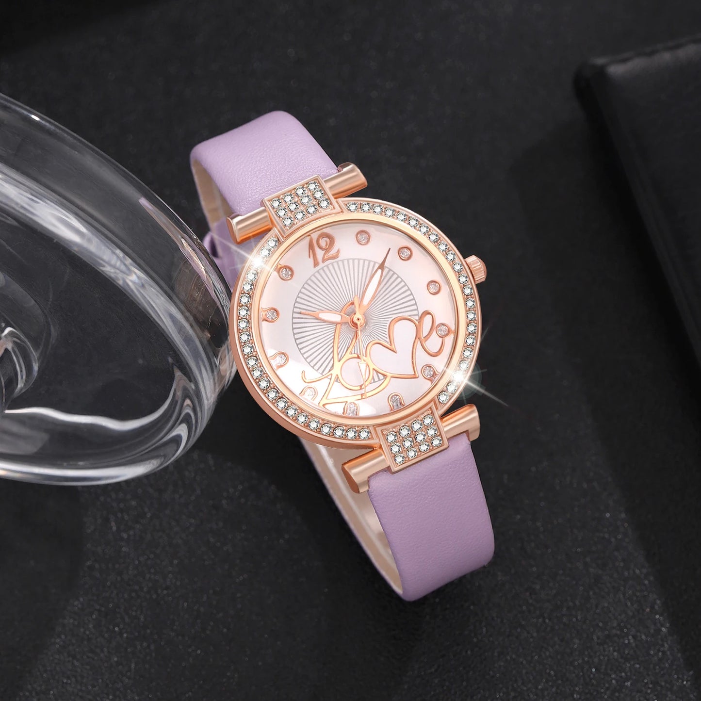 Butterfly Dreams: 5-Piece Jewelry & Watch Set with Lavender Accents