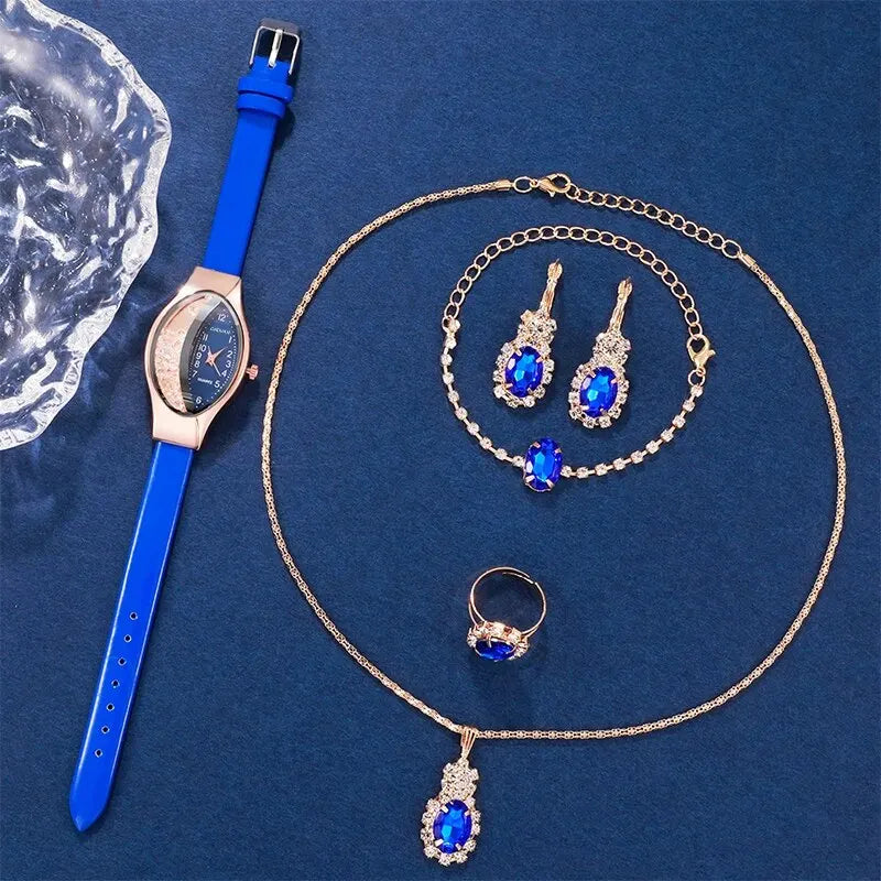 Elegant Luxury Watch & Jewelry Set for Timeless Style - 5 or 6-Piece