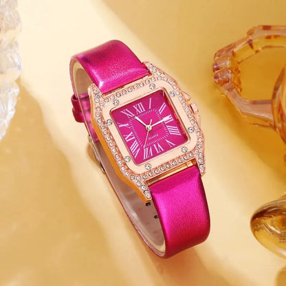 The Rose Red Luxe Collection: 6-Piece Gemstone Jewelry & Watch Set