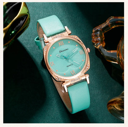 Turquoise Sparkle Collection: 5-Piece Jewelry & Watch Set with Crystal Accents