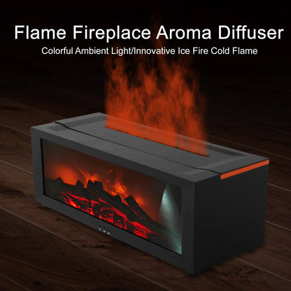 Color Flame Fireplace Diffuser: Aromatherapy & LED Flame Ambiance