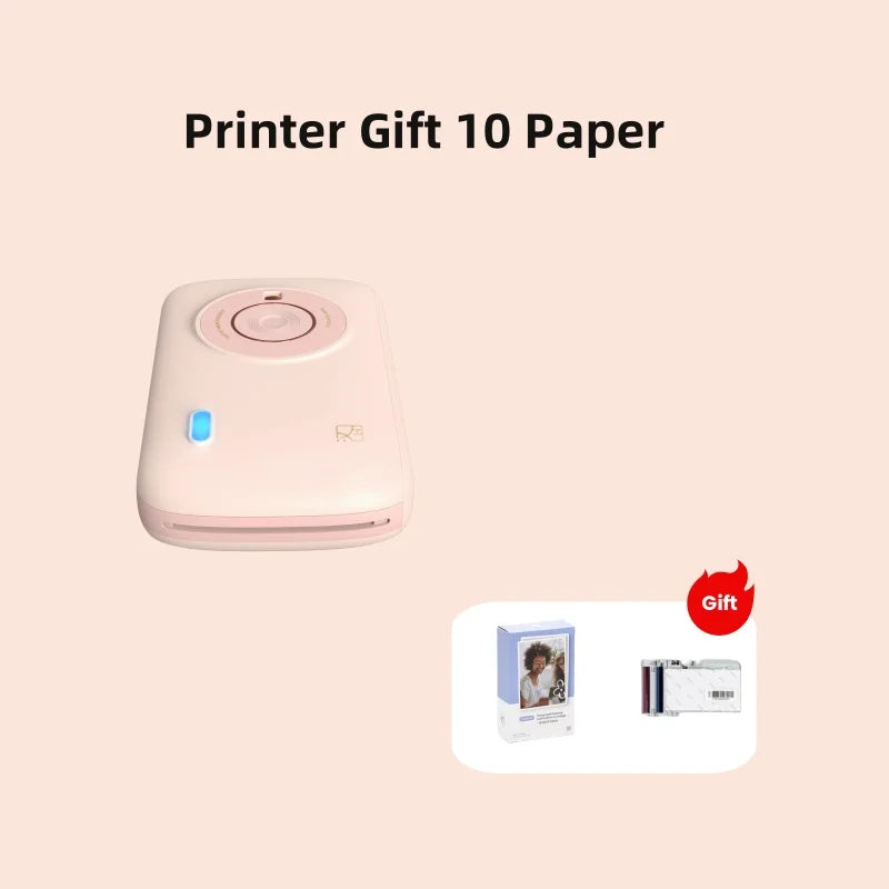 Portable Photo Printer Pink - Compact, Wireless & Fast