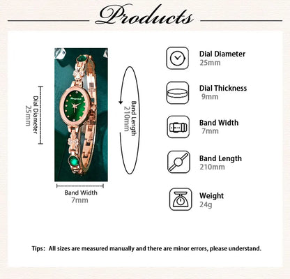 Emerald Radiance Collection 2025: Elegant 5-Piece Jewelry & Watch Set in Luxe Green