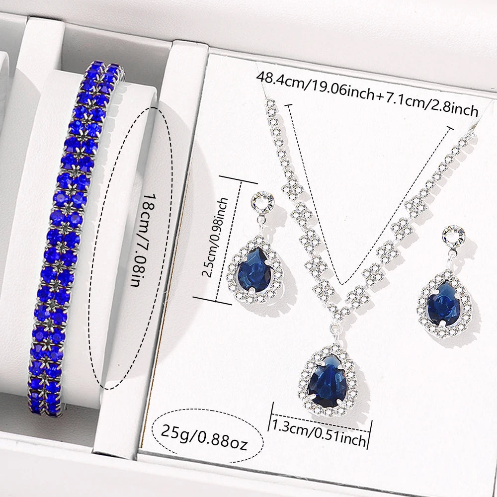 6-Piece Luxury Blue Jewelry & Watch Gift Set