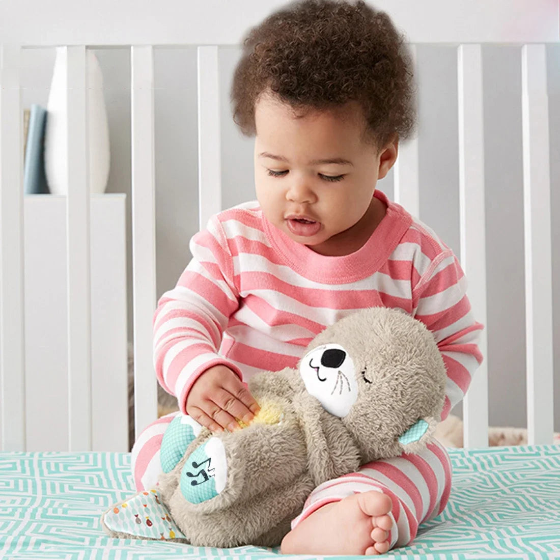 Soothe 'n Snuggle Otter Plush Toy With Rhythmic Breathing Motions - LoveInTheBox